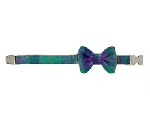 Load image into Gallery viewer, Lavender Peppermint Tartan Harris Tweed Bow