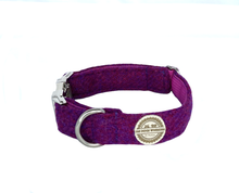 Load image into Gallery viewer, Purple Sugarplum Harris Tweed Dog Collar