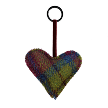 Load image into Gallery viewer, Ravishing Rhubarb Tartan Harris Tweed Heart Keyring