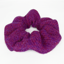 Load image into Gallery viewer, Purple Sugarplum Harris Tweed Hair Scrunchie