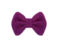 Load image into Gallery viewer, Purple Sugarplum Harris Tweed Match Me and My Pet Bow and Collar Set