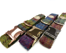 Load image into Gallery viewer, Ravishing Rhubarb Harris Tweed Match Me and My Pet Bow and Collar Set