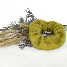 Load image into Gallery viewer, Amazon Moss Harris Tweed Hair Scrunchie
