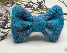 Load image into Gallery viewer, The Glacier Blue Tartan Harris Tweed Bow
