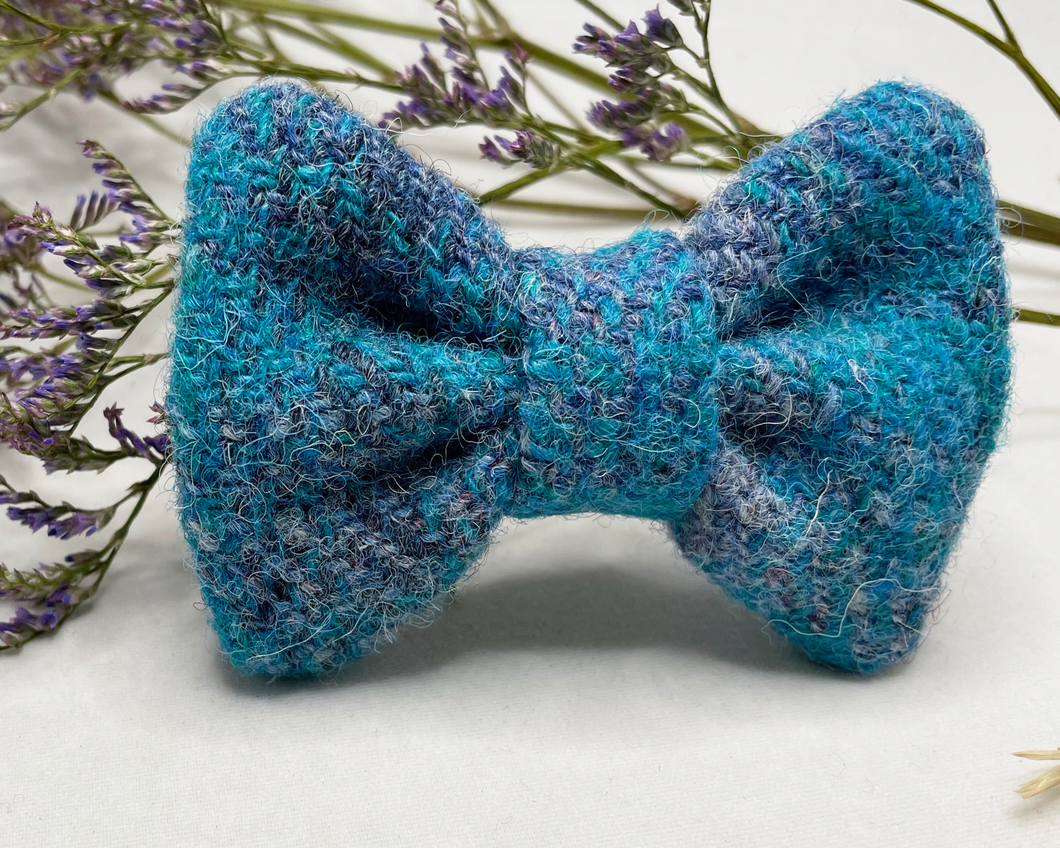 The Glacier Blue Tartan Harris Tweed Bow