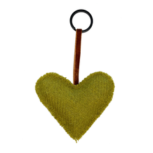 Load image into Gallery viewer, Amazon Moss Harris Tweed Heart Keyring
