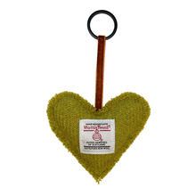 Load image into Gallery viewer, Amazon Moss Harris Tweed Heart Keyring
