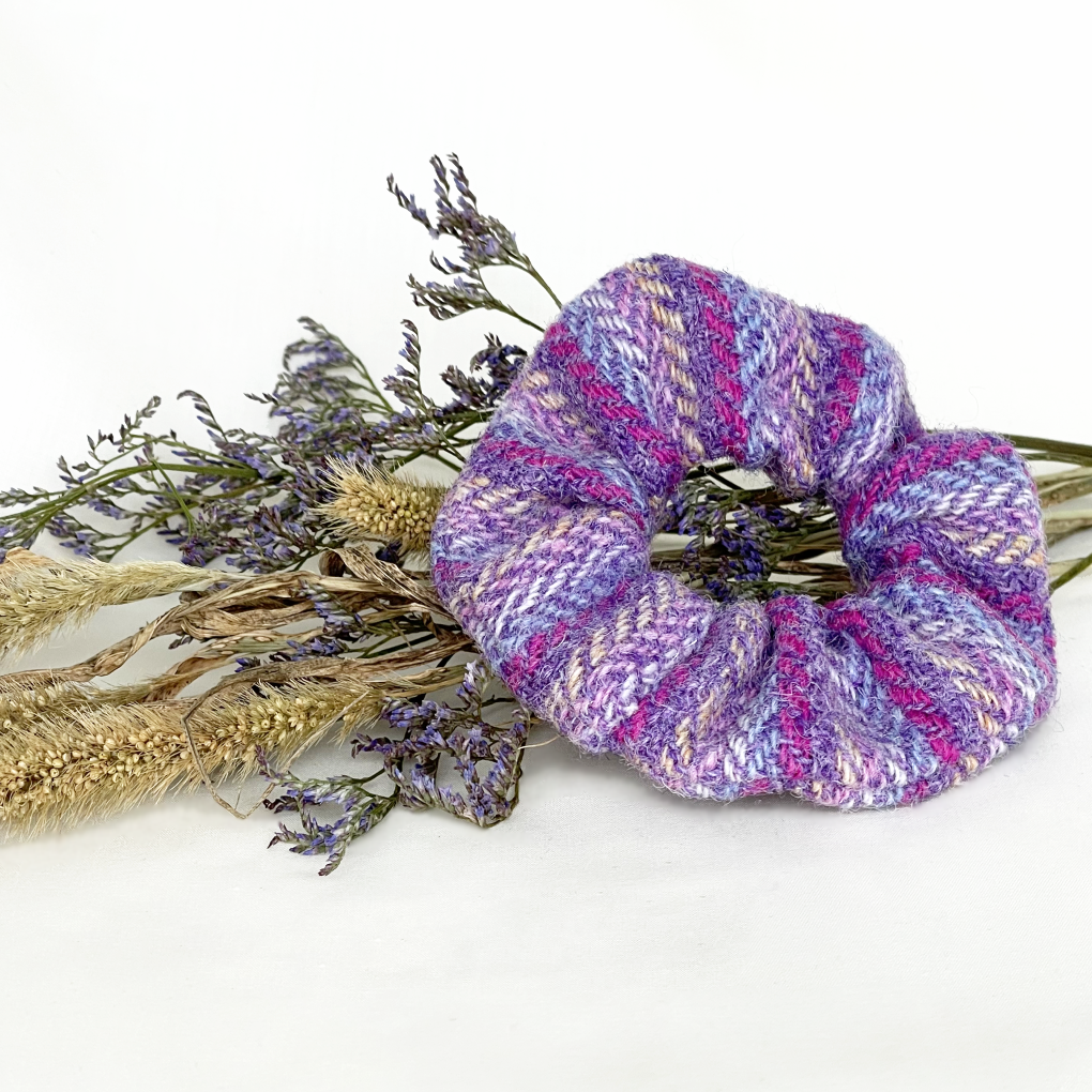 Lilac Sprinkles Harris Tweed Hair Scrunchie