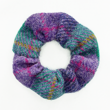 Load image into Gallery viewer, Peppermint Lavender Tartan Harris Tweed Hair Scrunchie
