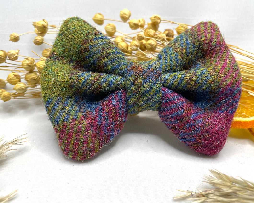 Ravishing Rhubarb Tartan Harris Tweed Hair Bow