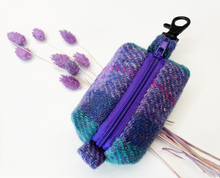 Load image into Gallery viewer, Peppermint Lavender Tartan Harris Tweed Treat/Poop Bag
