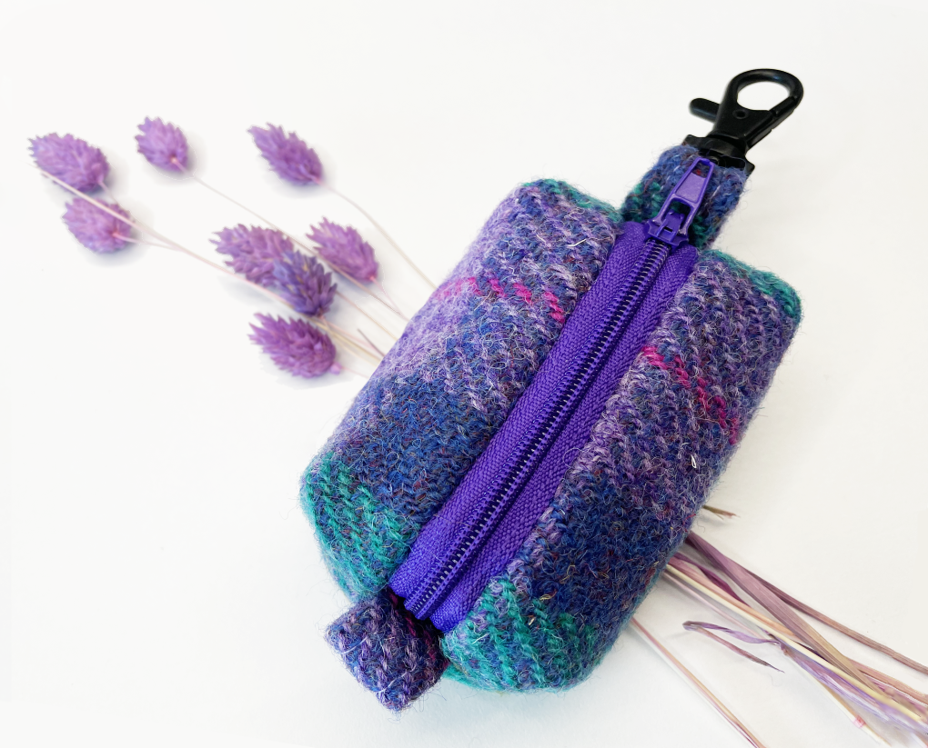 Peppermint Lavender Tartan Harris Tweed Treat/Poop Bag