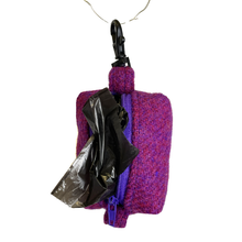 Load image into Gallery viewer, Purple Sugarplum Harris Tweed Treat/Poop Bag
