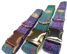 Load image into Gallery viewer, Lavender Peppermint Tartan Harris Tweed Dog Collar

